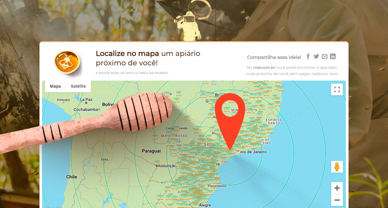 Mapa de Apiários: O Apicultor mais próximo por geolocalização