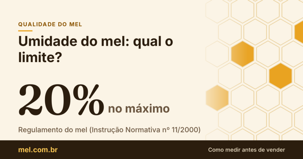 Umidade do mel: qual o limite e como medir antes de vender